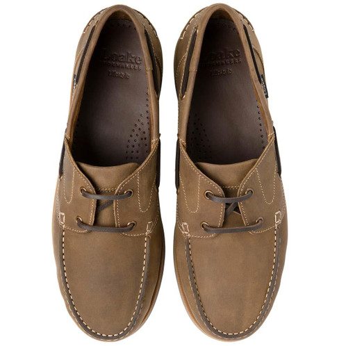 Brown Oiled Nubuck Loake Mens Padstow Deck Shoe top