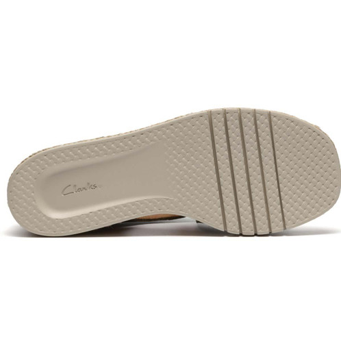 Tan Nubuck Clarks Womens Kidiki Sun Wedge Sandals Sole