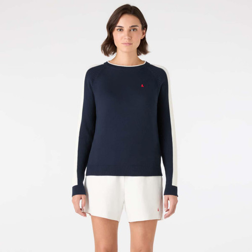 Navy Musto Womens Original Marine Crew Knit front