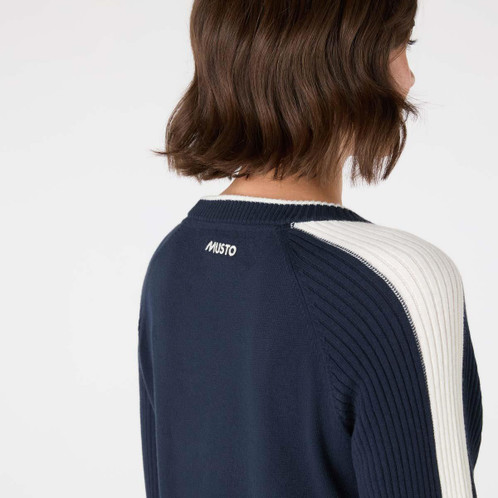 Navy Musto Womens Original Marine Crew Knit back