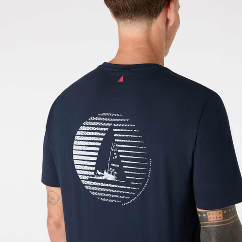 Navy Musto Mens Marine Graphic SS T-Shirt back