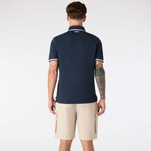 Navy Musto Mens Original Tipped Pique Polo back2