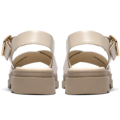 Cream Leather Clarks Womens Orinoco3 Cross Sandals Heel