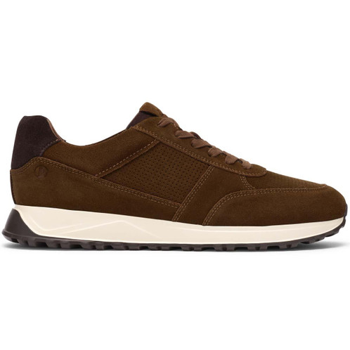Cola Suede Clarks Mens Radwell Tie Trainers Side