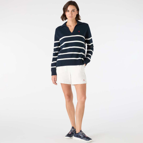 Navy Musto Womens Original Marine Knit on model