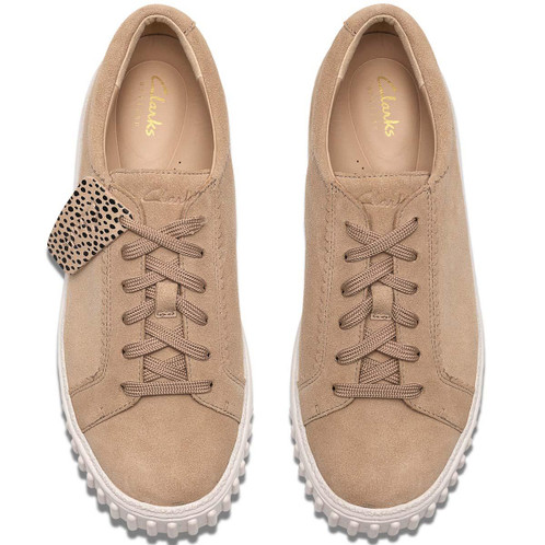 Beige Suede Clarks Womens Mayhill Walk Trainers Top