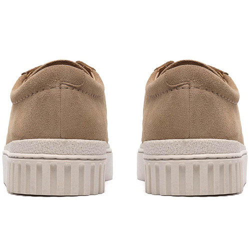 Beige Suede Clarks Womens Mayhill Walk Trainers Heel