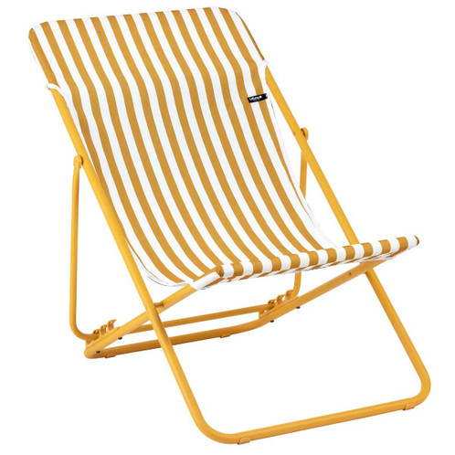 Miel Lafuma Maxi Transat Airlon Folding Stripe Deck Chair