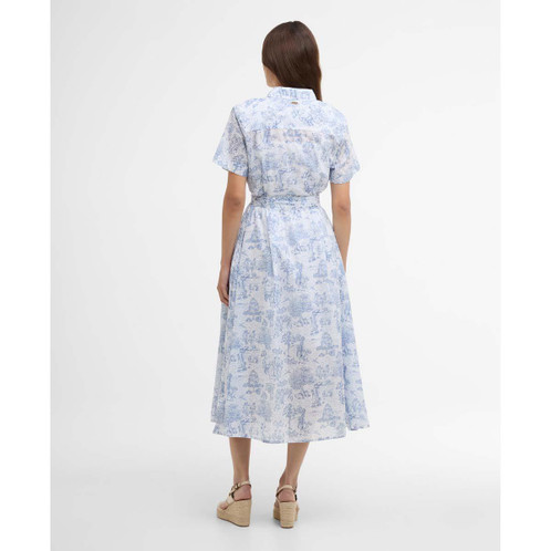 Ink Blue Print Barbour Womens Wisteria Midi Dress Back