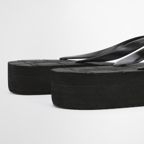 Black Barbour Tilda Toe Post Sandal HEEL