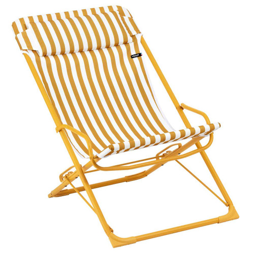 Miel Lafuma Transaswing Airlon Stripe Folding Rocking Deckchair
