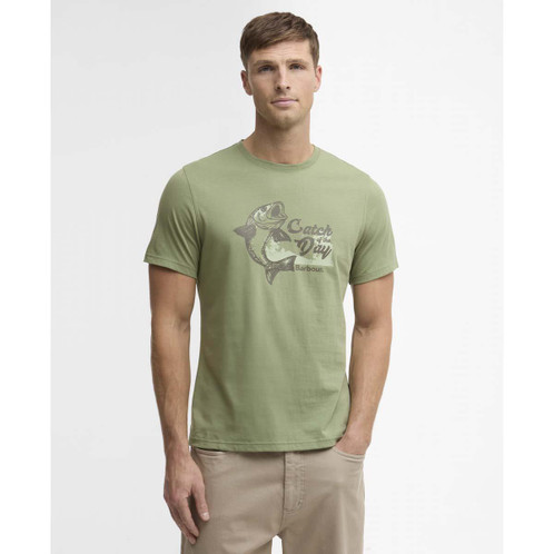 Laurel Green Barbour Mens Fairlight Graphic T-Shirt front