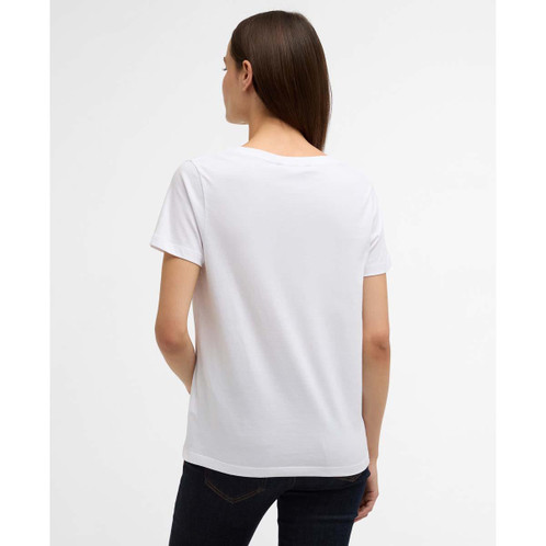 White Barbour Womens Clover T-Shirt back