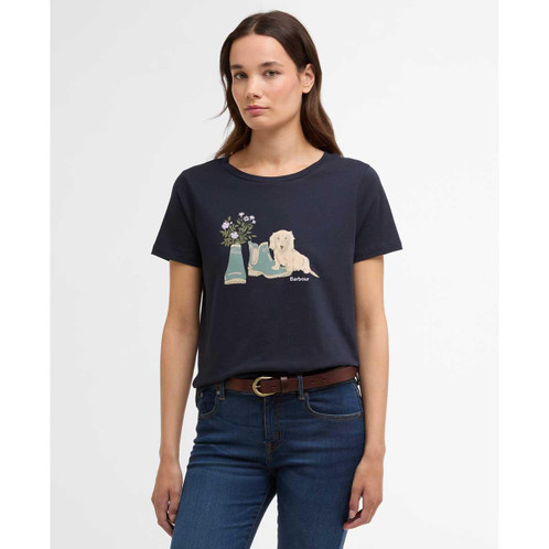 Navy Barbour Womens Brambles T-Shirt front