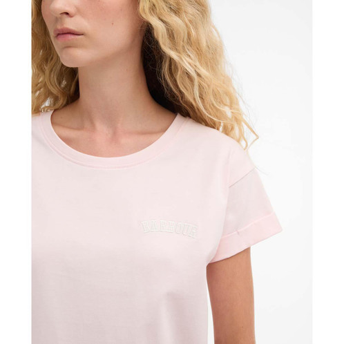 Pink Barbour Womens Bede T-Shirt logo