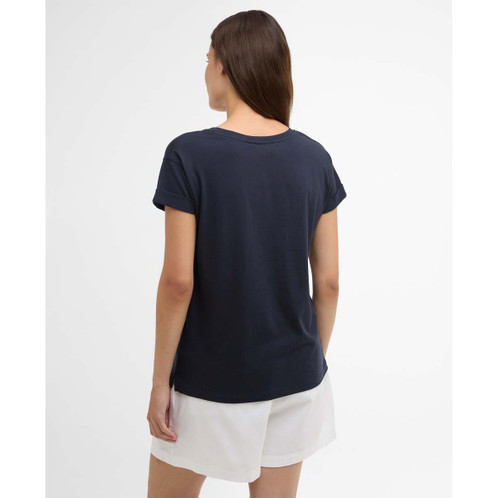 Navy Barbour Womens Bede T-Shirt back