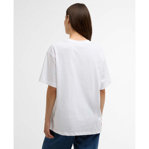 White Barbour Womens Derwent T-Shirt back