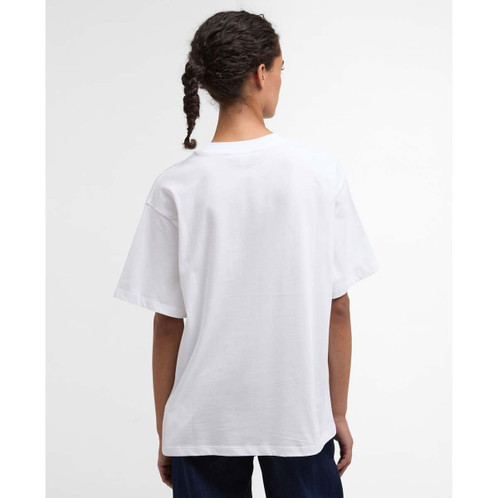 White Barbour Womens Fern T-Shirt back