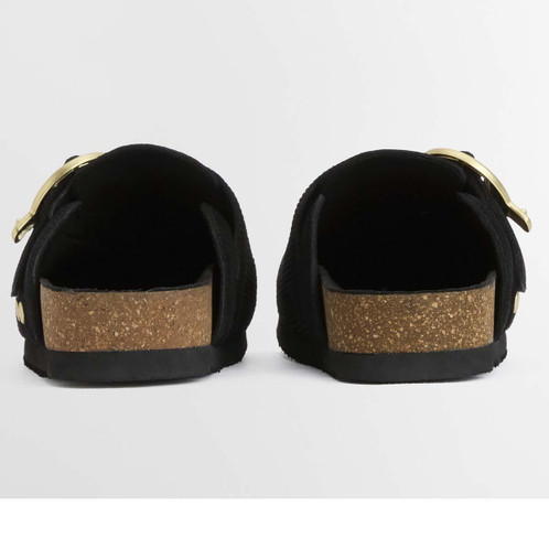 Black Suede Barbour Kyra Closed Toe Sandal back