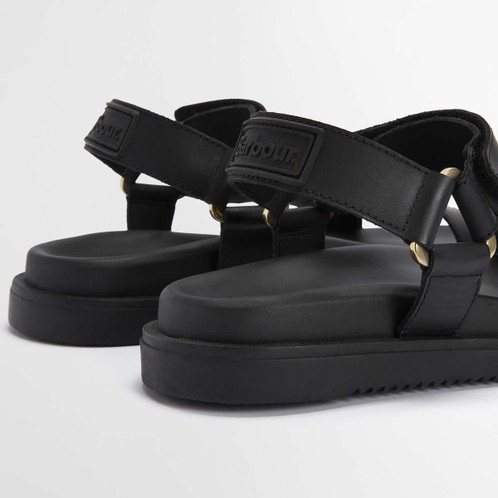 Black Barbour Womens Caitlin Sandal heel