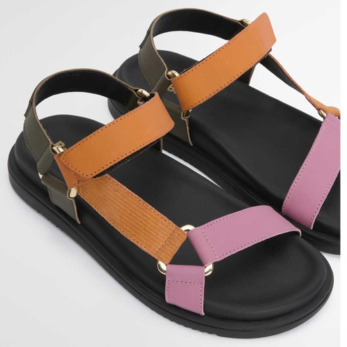 Pink/Orange/Olive Barbour Womens Caitlin Sandal strap