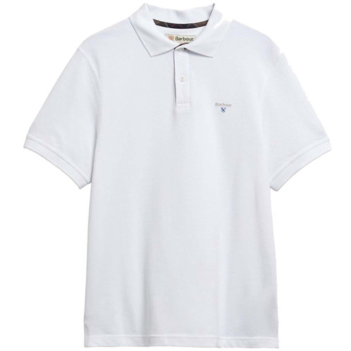 White/Classic Barbour Mens Regular Tartan Pique Polo Shirt