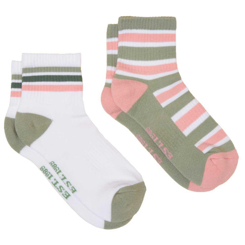 Green/Pink Joules Womens Volley Tennis Socks 2 Pack