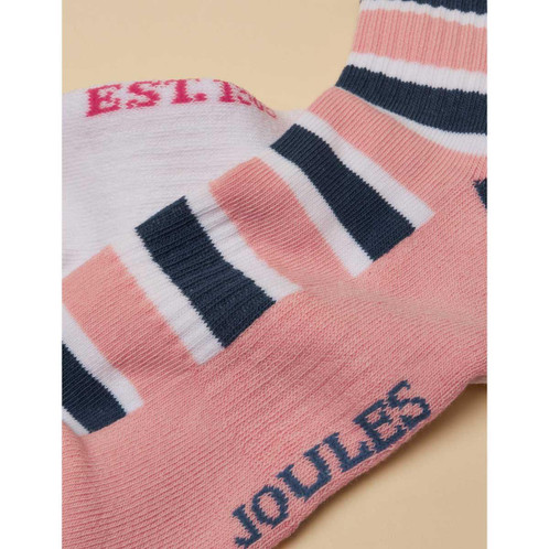 Pink/Blue Joules Womens Volley Tennis Socks 2 Sole Pack