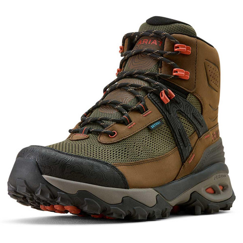 Brown Bark Ariat Mens Traverse Mid Waterproof Hiking Boots