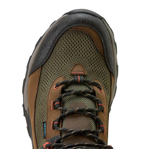 Brown Bark Ariat Mens Traverse Mid Waterproof Hiking Boots Toe