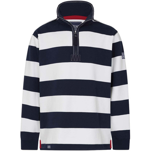 Marine Lazy Jacks Mens LJ39 1/4 Zip Stripe Sweatshirt