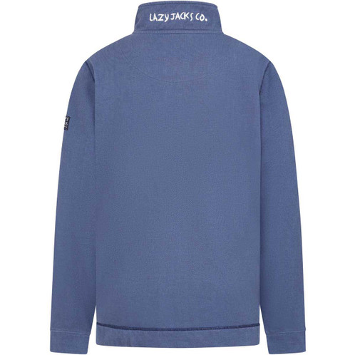 Denim Lazy Jacks Mens LJ700 1/4 Zip Pique Sweatshirt Back
