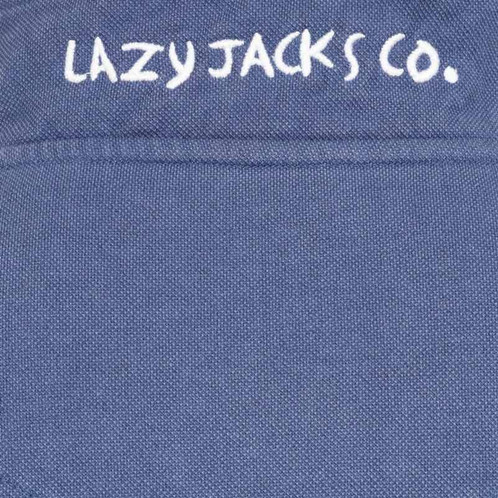Denim Lazy Jacks Mens LJ700 1/4 Zip Pique Sweatshirt Back Collar Detail
