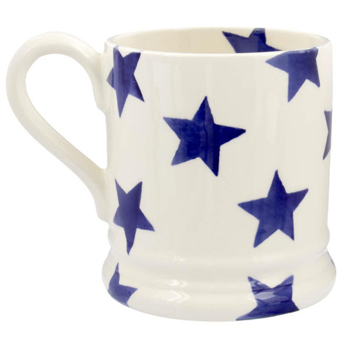 Emma Bridgewater Blue Star Half Pint Mug Side View