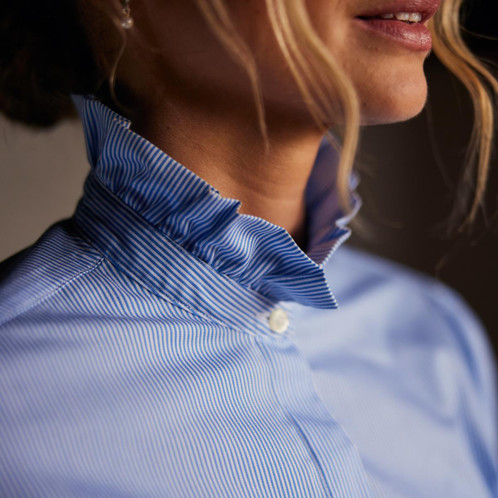 Light Blue stripe Schoffel Womens Fakenham Shirt LS2