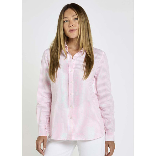 Pink Dubarry Womens Butterfly Striped Shirt On Model In Studio