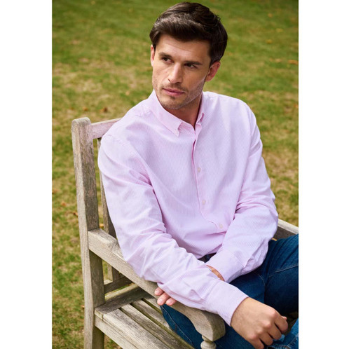 Pink Stripe Dubarry Mens Clontarf Oxford Shirt Lifestyle