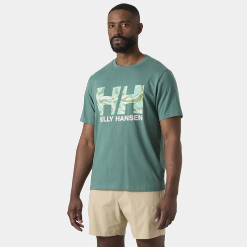 Opal Green Helly Hansen Mens Core T-Shirt 2.0 MODEL