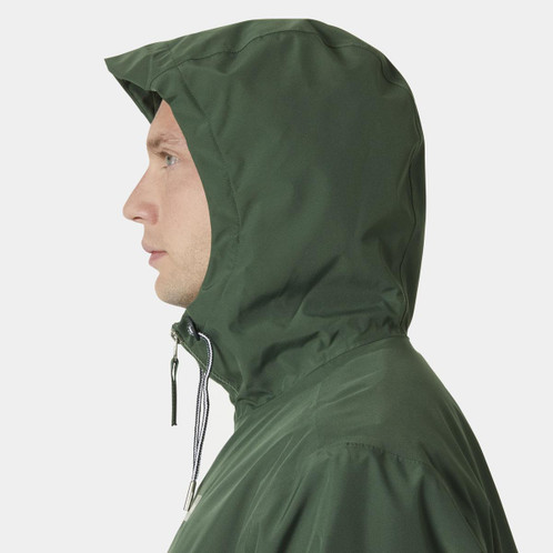 Jungle Green Helly Hansen Mens Sandoy Rain Jacket hood