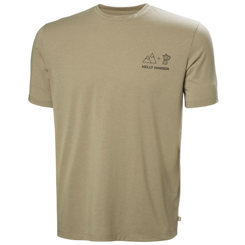 Pebble Helly Hansen Mens Skog Graphic T-Shirt