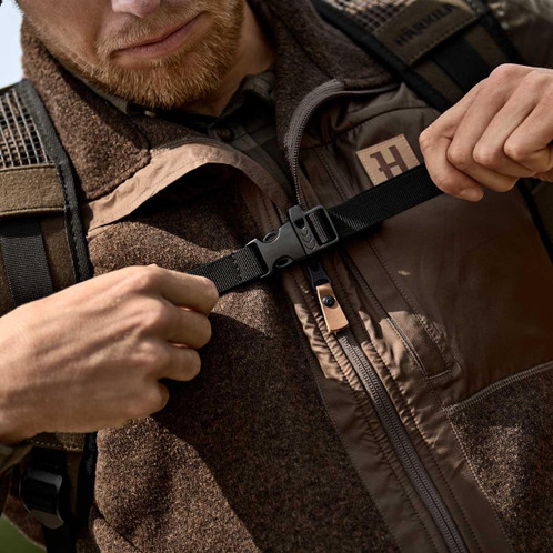 Hunting Green Harkila Forest Hunter 12L Backpack Chest Strap Detail