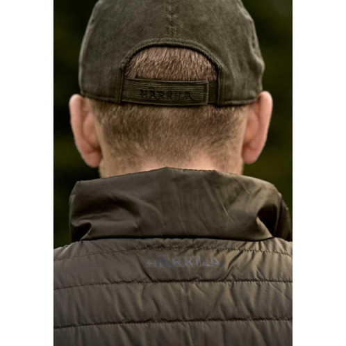 Willow Green/Shadow Brown Harkila Mens Kalix HSP Reversible Waistcoat Back Collar Detail