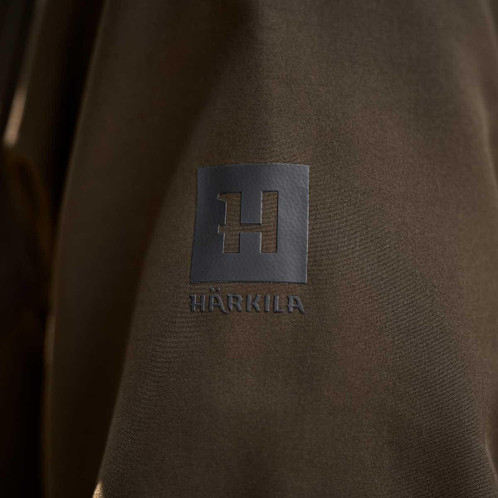 Willow Green/Shadow Brown Harkila Mens Scandinavian Softshell Jacket Logo Detail