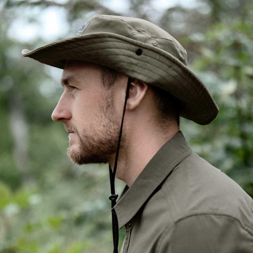 Grape Leaf Seeland Mens Selous Boonie Hat Side View On Model