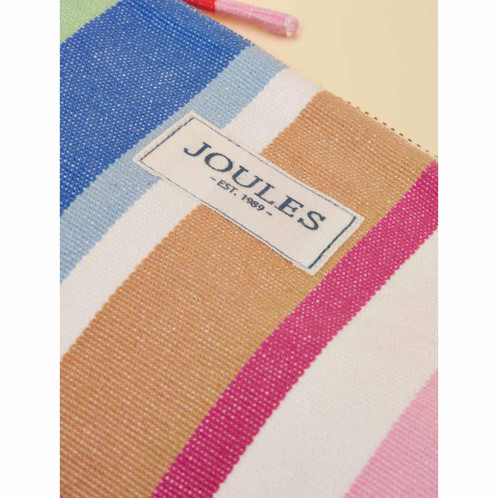 Multi Stripe Joules Carrywell Zipped Pouch Detail