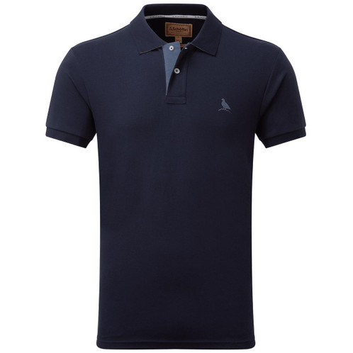 Navy Schoffel Mens St Ives Jersey Polo Shirt