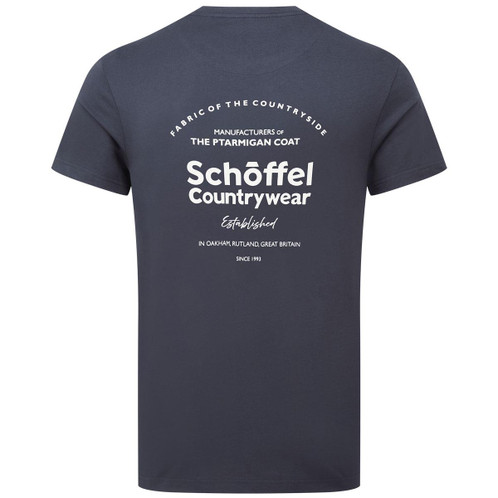 Navy Heritage Print Schoffel Mens Talland T-Shirt BACK