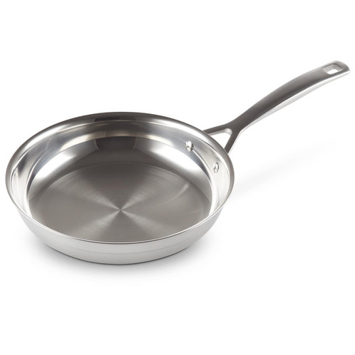 Le Creuset Signature 3-Ply Stainless Steel Uncoated Deep Frying Pan inside
