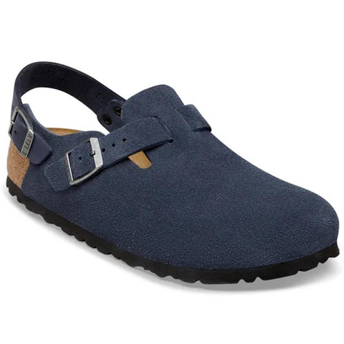 New Navy Birkenstock Tokio Suede Leather Backstrap Clogs