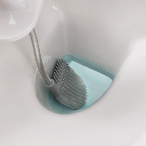 Grey/White Joseph Joseph Flex Lite Toilet Brush In Use